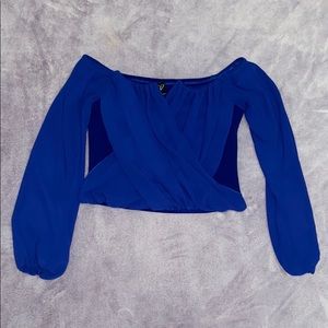 WINDSOR royal blue chiffon strapless top